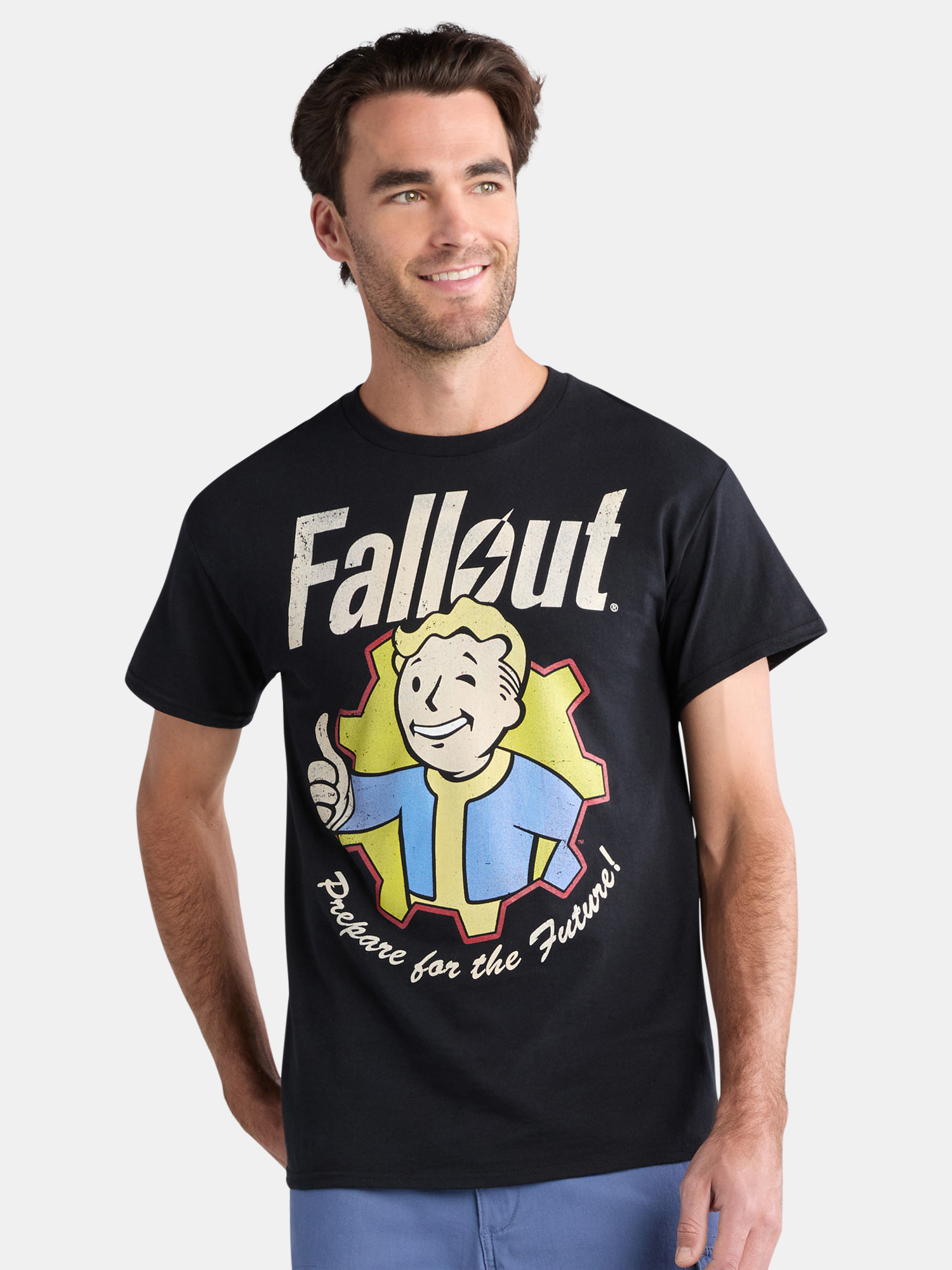 Fallout Men's and Big Men's Vault Boy Thumbs Up Portrait Graphic Tee, Sizes S-3XL